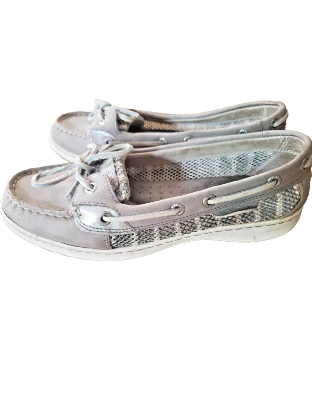 SPERRY TOP-SIDER Gray Silver BRETON Angelfish Shoes Women's 8.5M